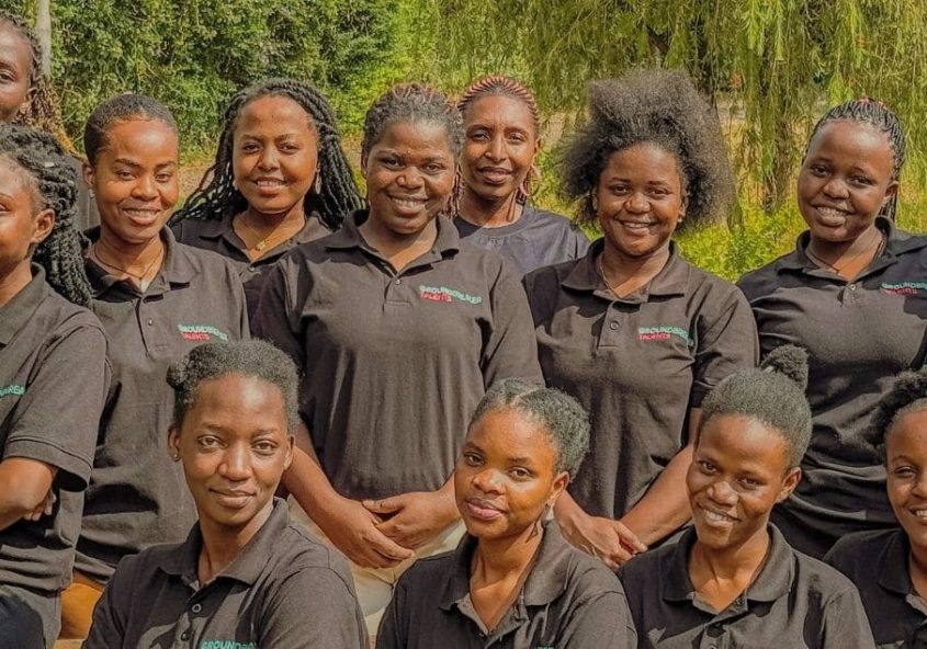 Women software engineering graduates from Groundbreaker Cohort 3 in Uganda