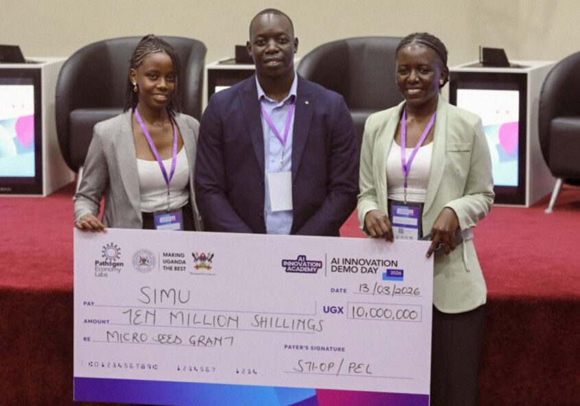 Nina and Patience, Groundbreaker Talents alumni, receive UGX 10 million micro-seed grant for SIMU at AI Demo Days in Kampala